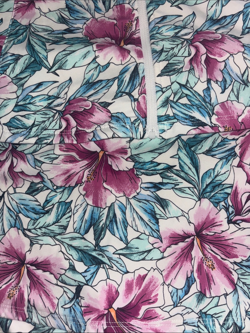 Tommy Bahama Active Floral Zip-Up Top and Ruffle Skirt Set - Pink & Teal Bloom - Picture 2 of 13